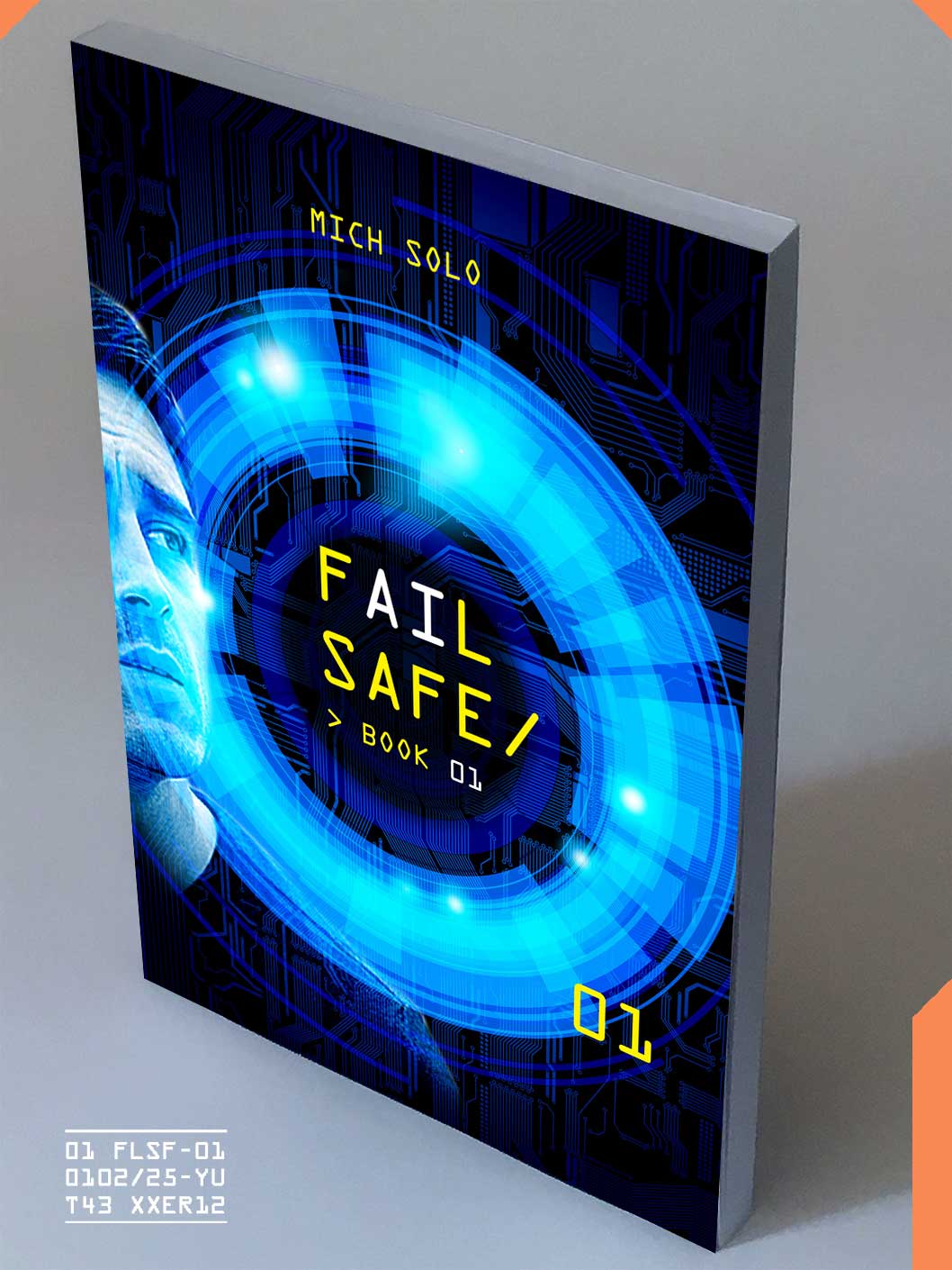 book cover showing a white robot-like face