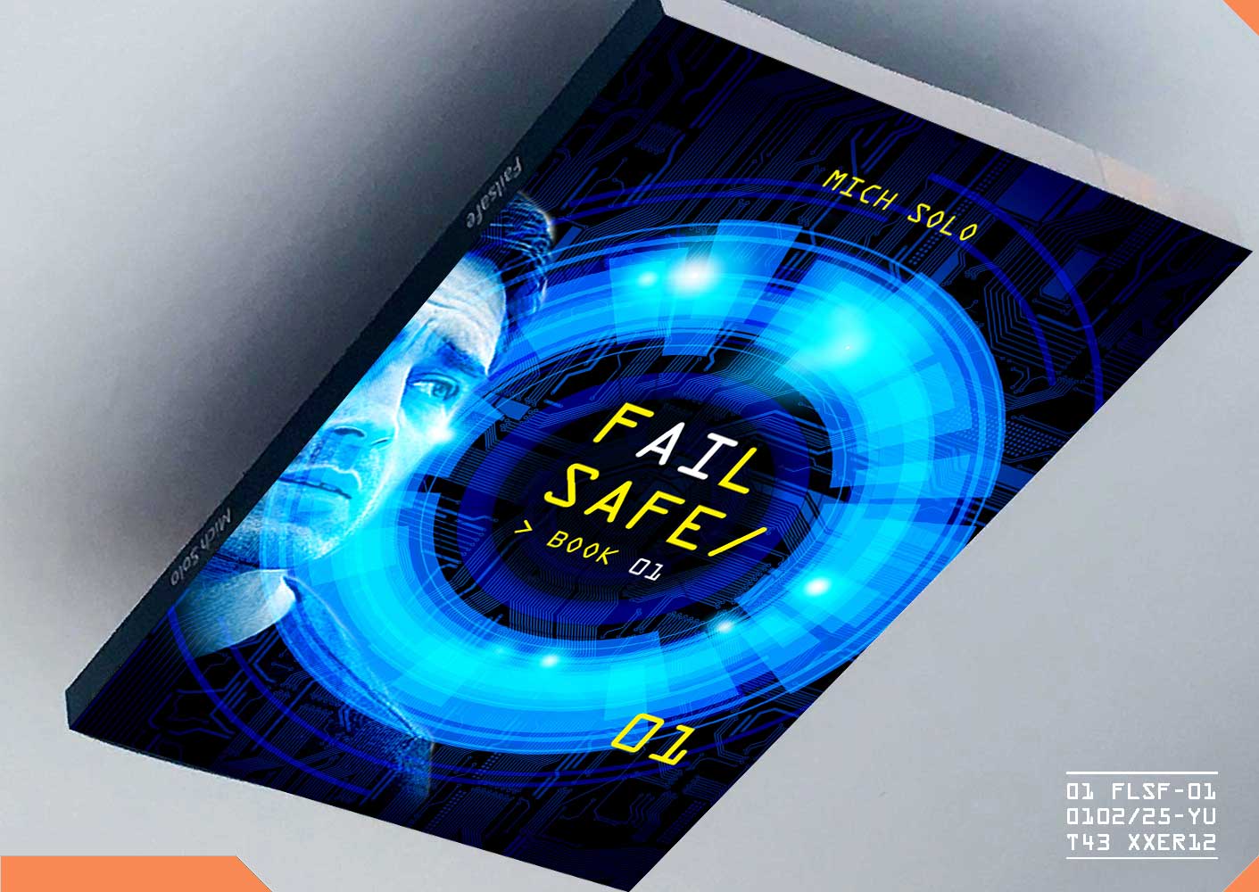 book cover showing a white robot-like face