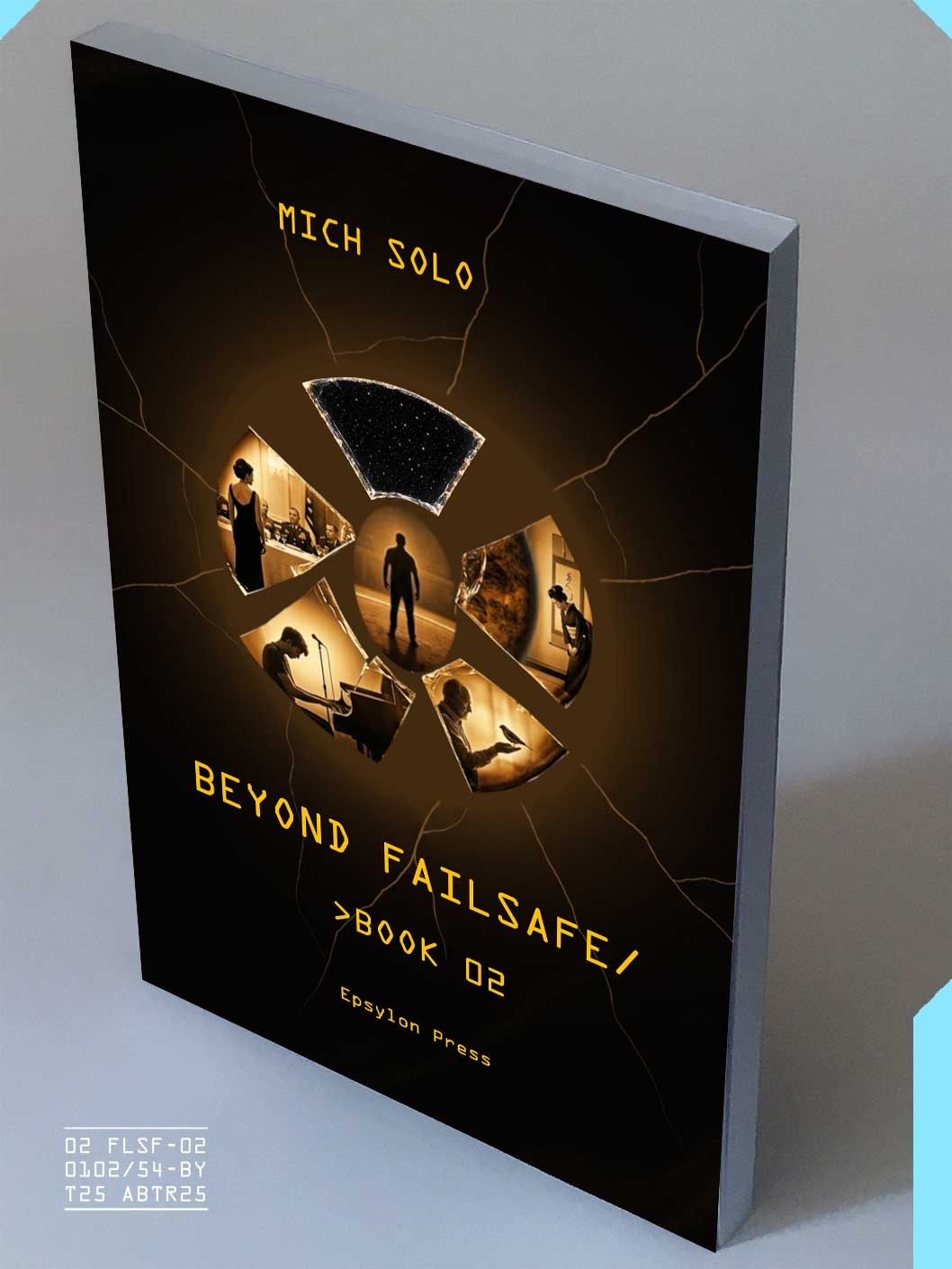 book cover showing a white robot-like face