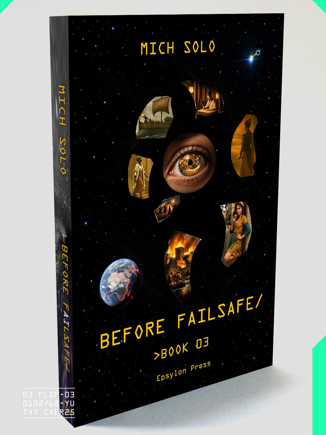 book cover showing a white robot-like face
