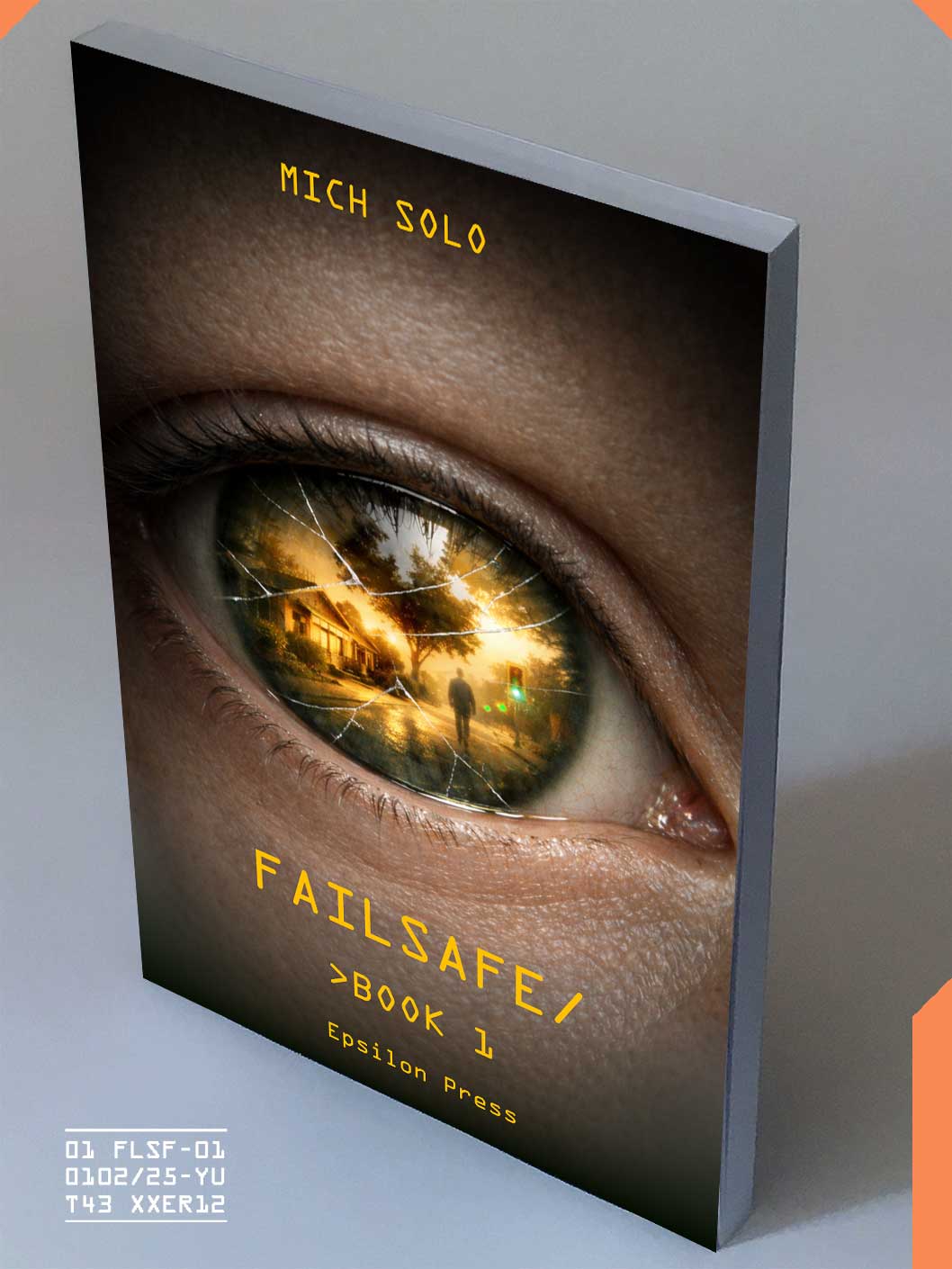 book cover showing a white robot-like face