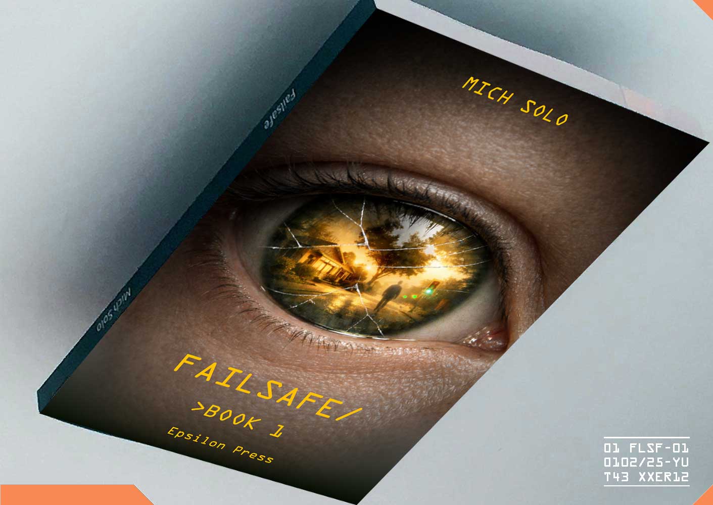 book cover showing a white robot-like face